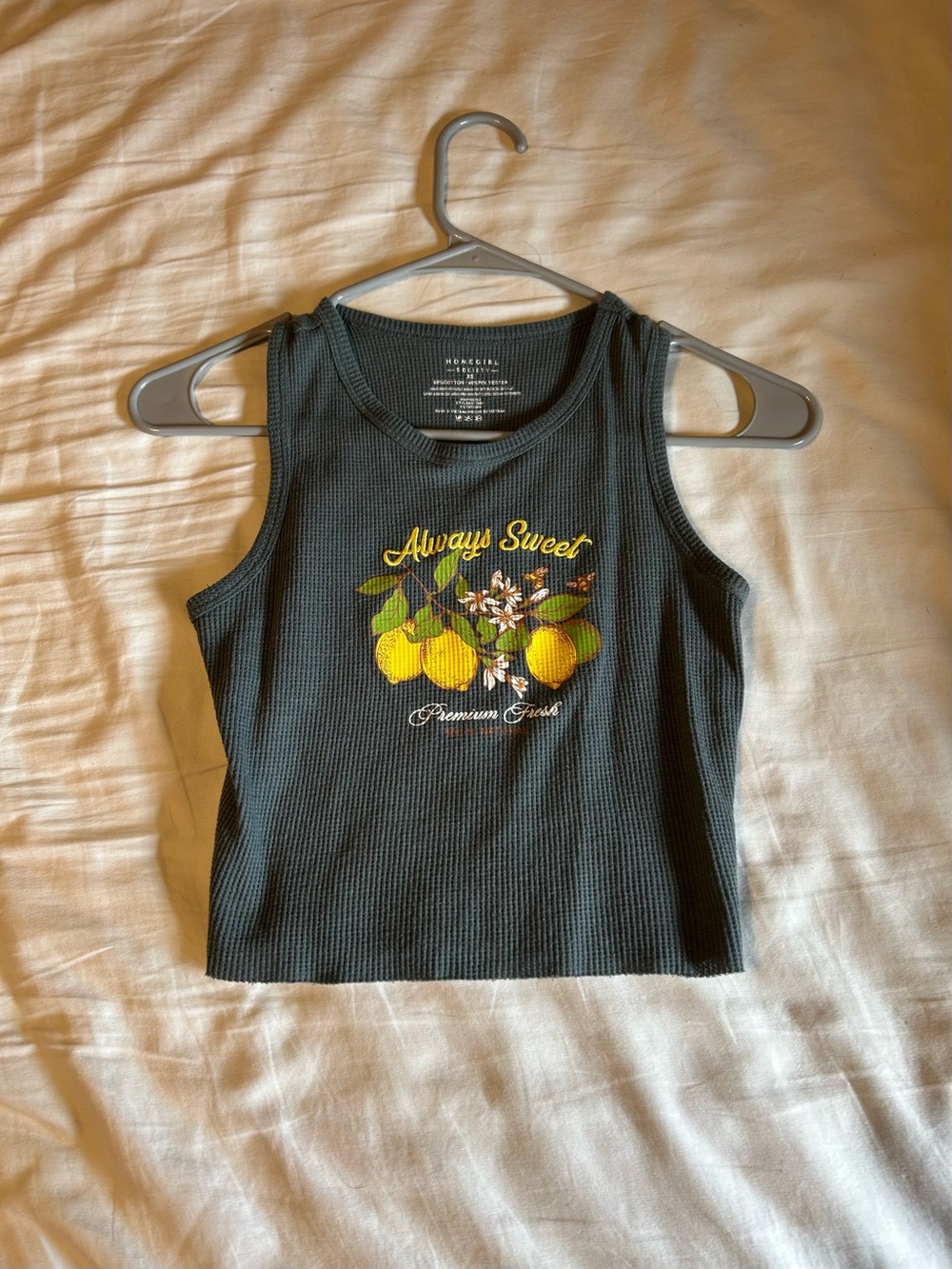 Green Graphic Tank Top